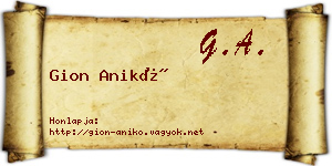 Gion Anikó névjegykártya